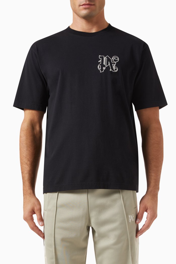 

PA Monogram T-shirt in Cotton, Black