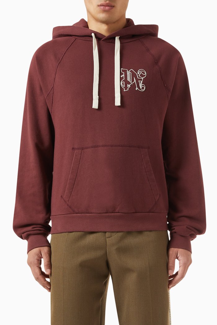 

Monogram Hoodie in Cotton-fleece, Red