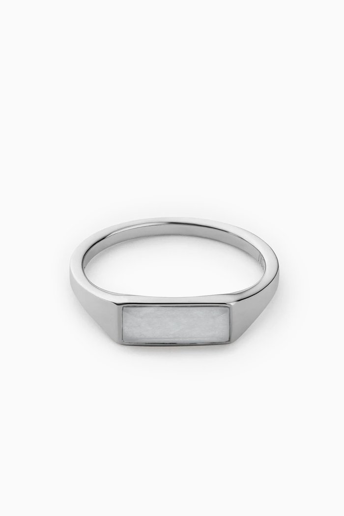 

Thin Lennox Chalcedony Ring in Sterling Silver, Blue