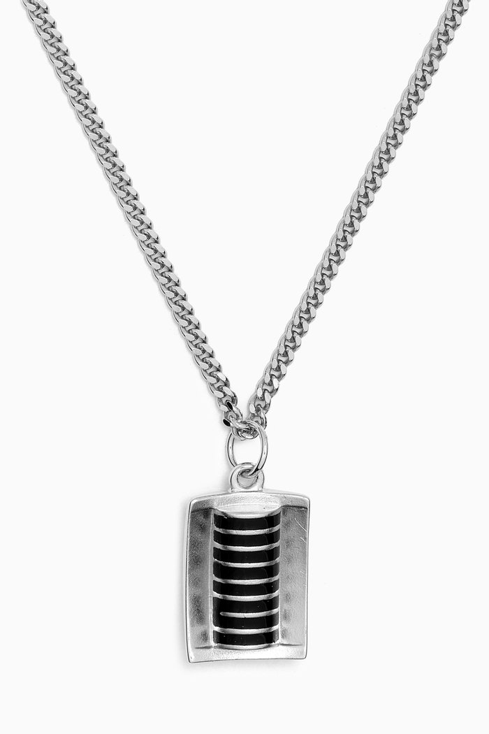 

Enzo Necklace in Sterling Silver, Black