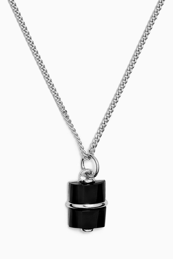 

Otis Onyx Necklace in Sterling Silver, Black