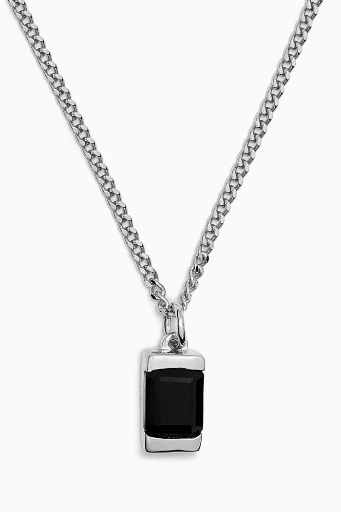 

Valor Onyx Necklace in Sterling Silver, Black