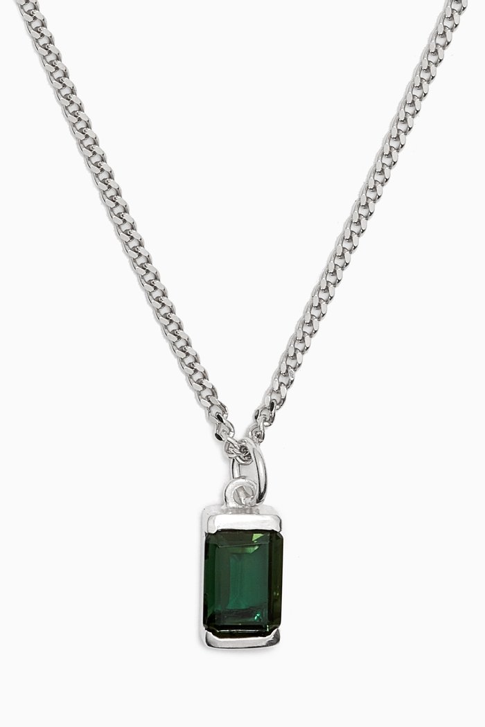 

Dawn Trilogy Pendant Necklace in Sterling Silver, Green