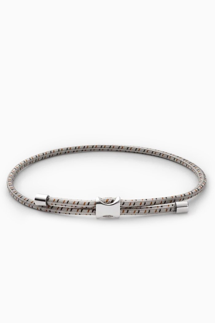 

Orson Pull Bungee Rope Bracelet in Sterling Silver & Nylon, Grey