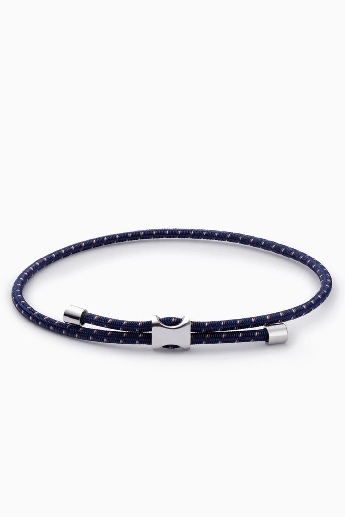 

Orson Pull Bungee Rope Bracelet in Sterling Silver & Nylon, Blue