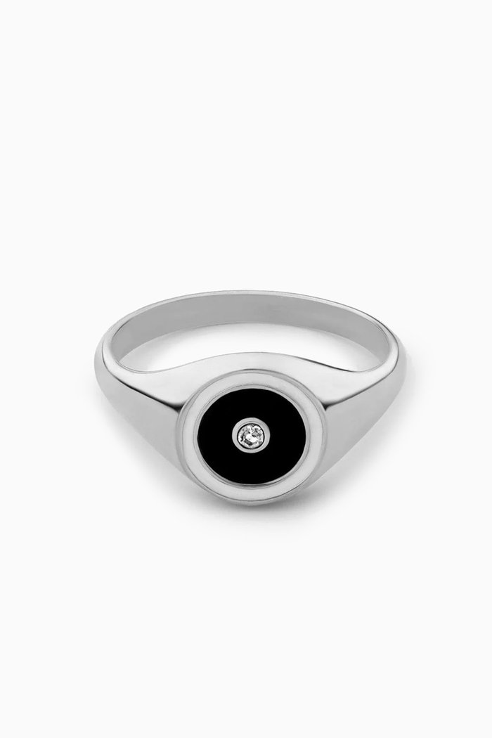 

Opus Sapphire Signet Ring in Sterling Silver, Black