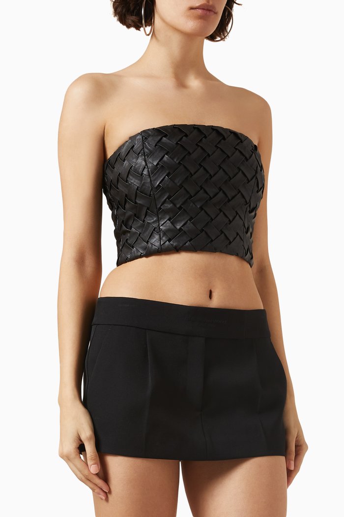 

Emili Braided Crop Top in Viscose, Black