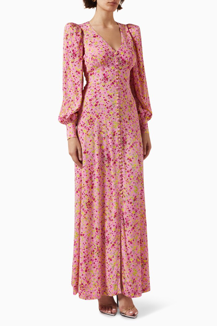 

Maja Maxi Dress in Viscose, Pink
