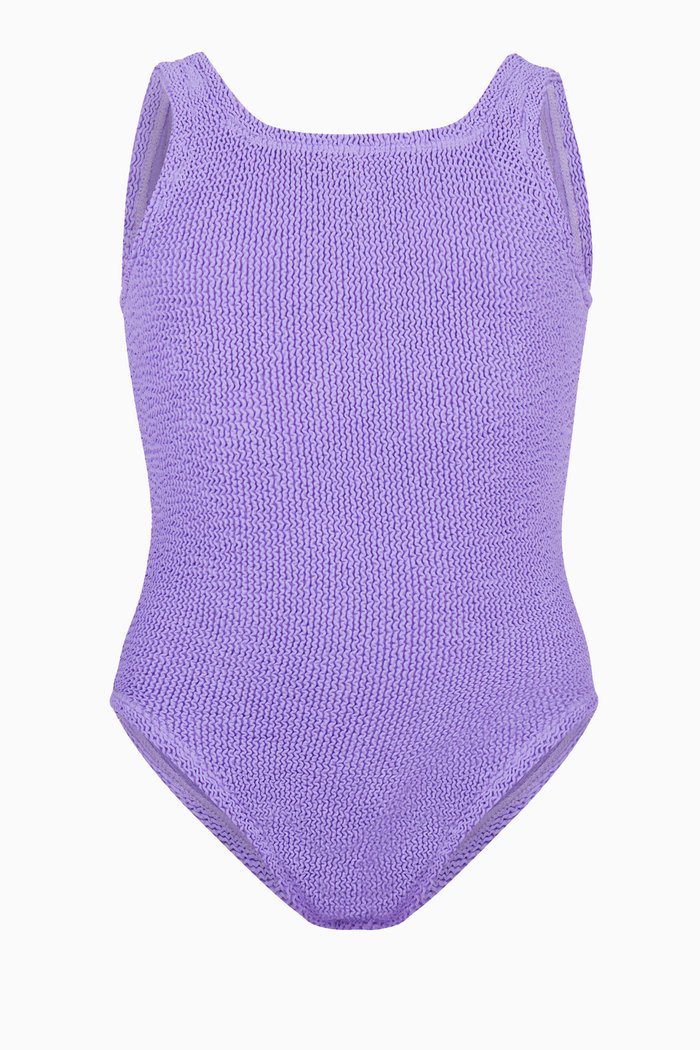 

Baby Alva Small-bow One-piece Swimsuit, Purple