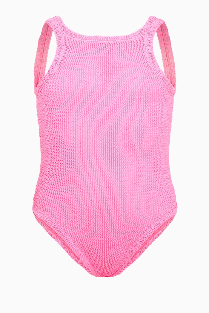 

Baby Alva Small-bow One-piece Swimsuit, Pink