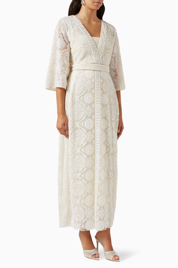 

Lali Beaded Kaftan Maxi Dress, Neutral