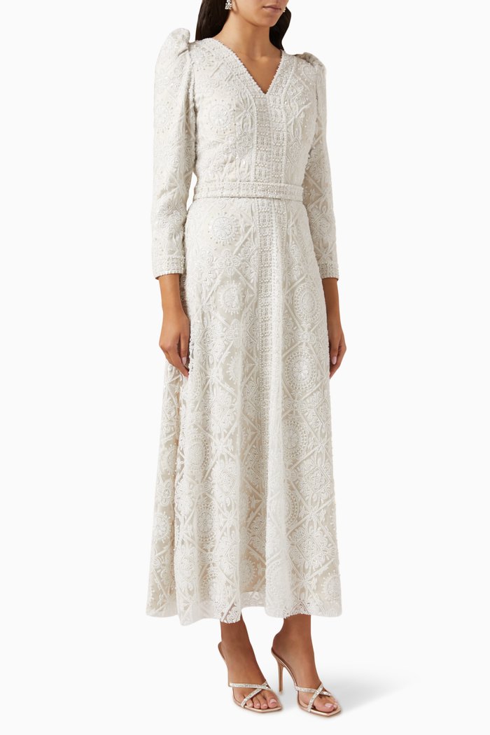 

Arena Beaded Kaftan Maxi Dress, Neutral