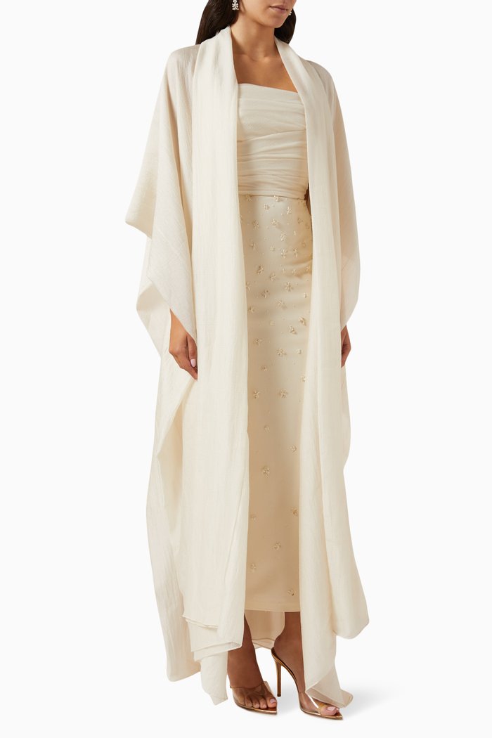 

Talin Embellished Two-piece Kaftan Dress, Neutral