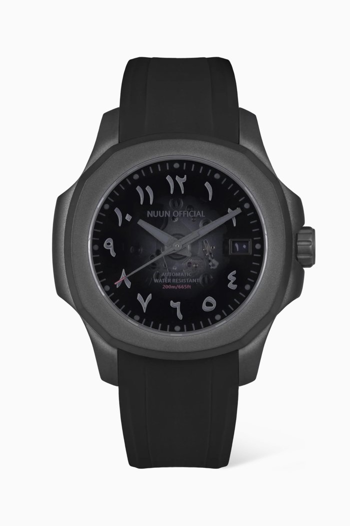 

N200 Automatic Rubber Watch, 40.5mm, Black