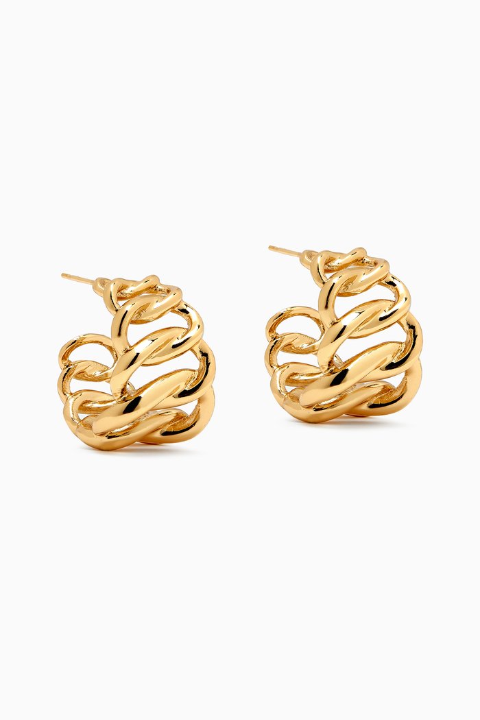 

Bronx Hoop Earrings in 24kt Gold-plated Metal