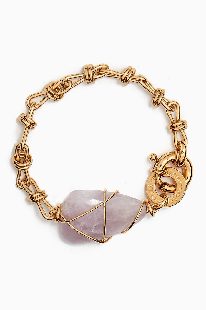 

Amarre Rainbow Bracelet in 24kt Gold-plated Metal, Purple