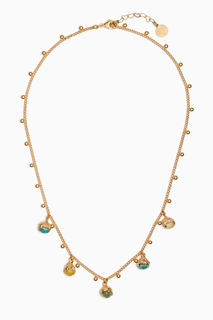 

Lucce Necklace in 24kt Gold-plated Metal, Blue
