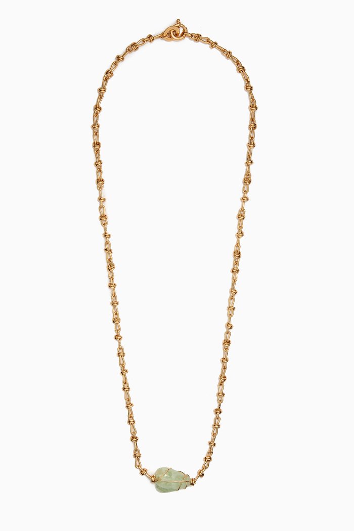 

Amarre Rainbow Long Necklace in 24kt Gold-plated Metal, Blue