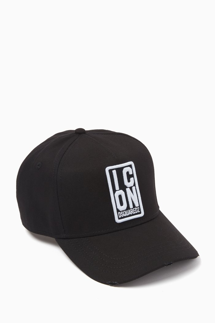 Logo-patch Baseball Cap in Gabardine, Black