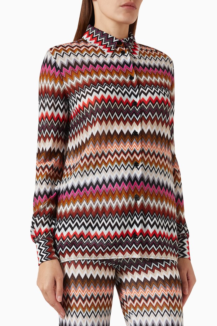 

Zig Zag Shirt in Rayon, Multicolour