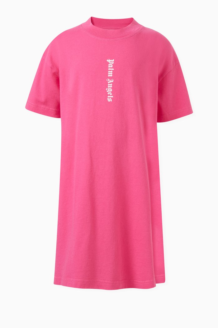Overlogo T-shirt Dress in Cotton, Pink