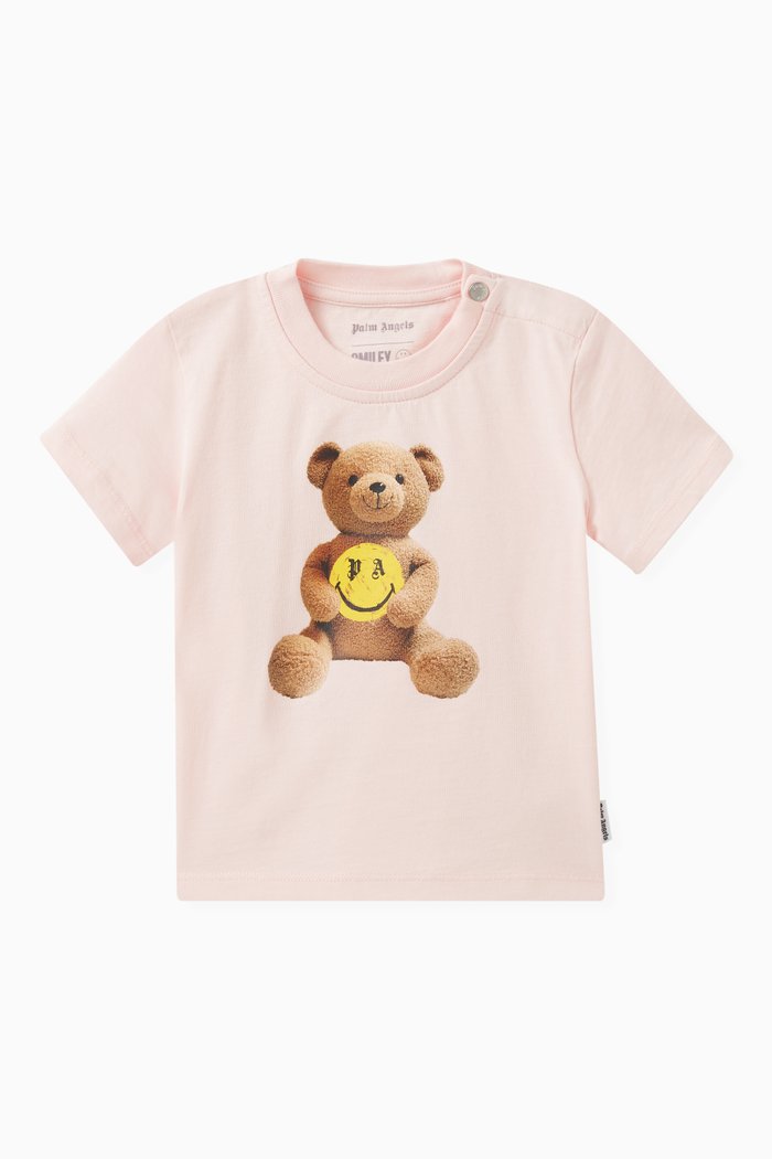 

Smiley Bear Logo T-shirt in Cotton, Pink