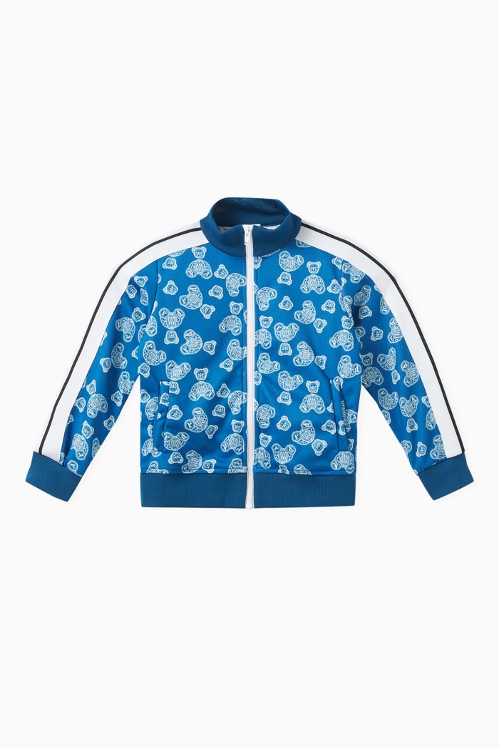 Teddy-print Sweatshirt in Cotton, Blue