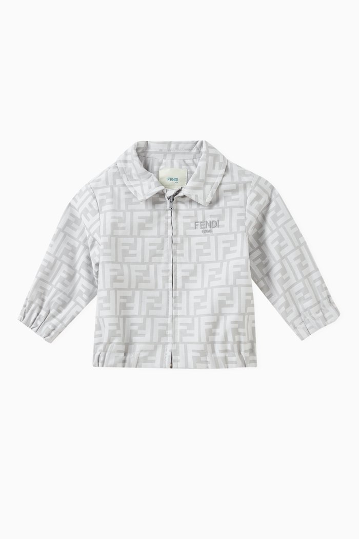 

Logo-print Jacket in Cotton, Grey