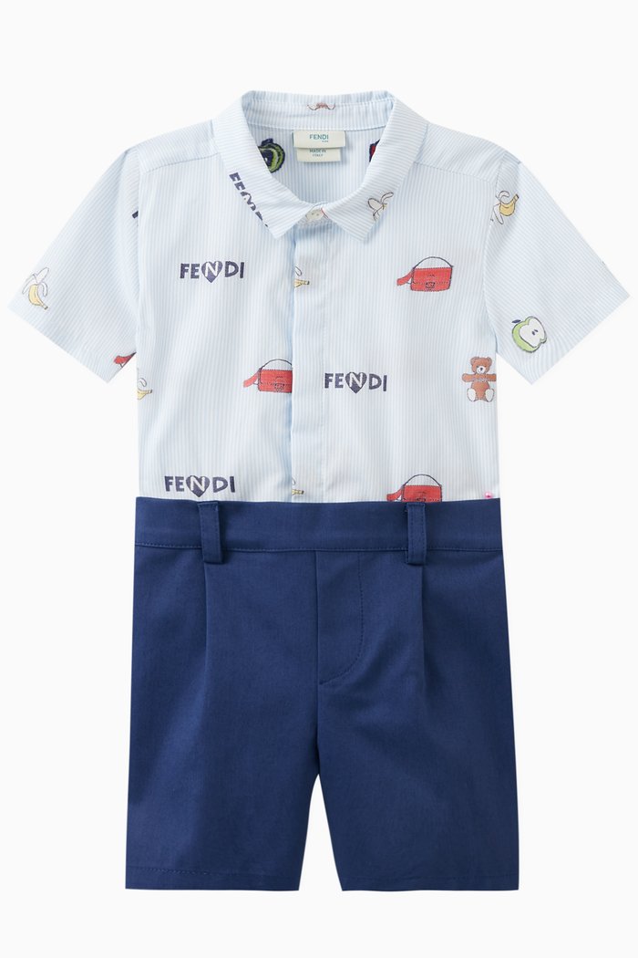 

Logo-print Romper in Cotton, Multicolour