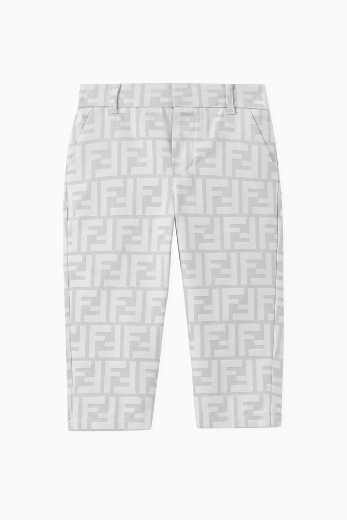 Logo-print Pants in Cotton, Grey