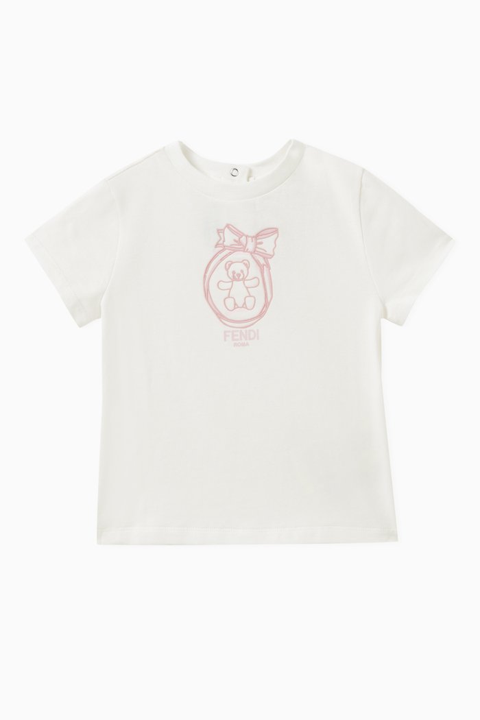 

Teddy-print T-shirt in Cotton, White