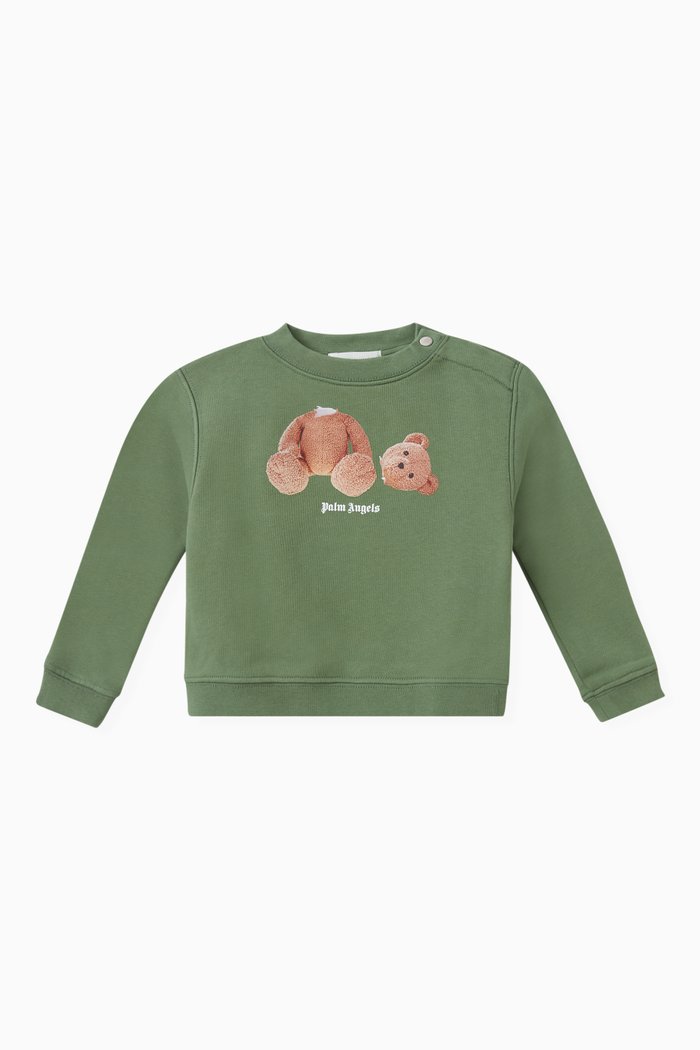

Bear Print Sweatshirt in Cotton, Green