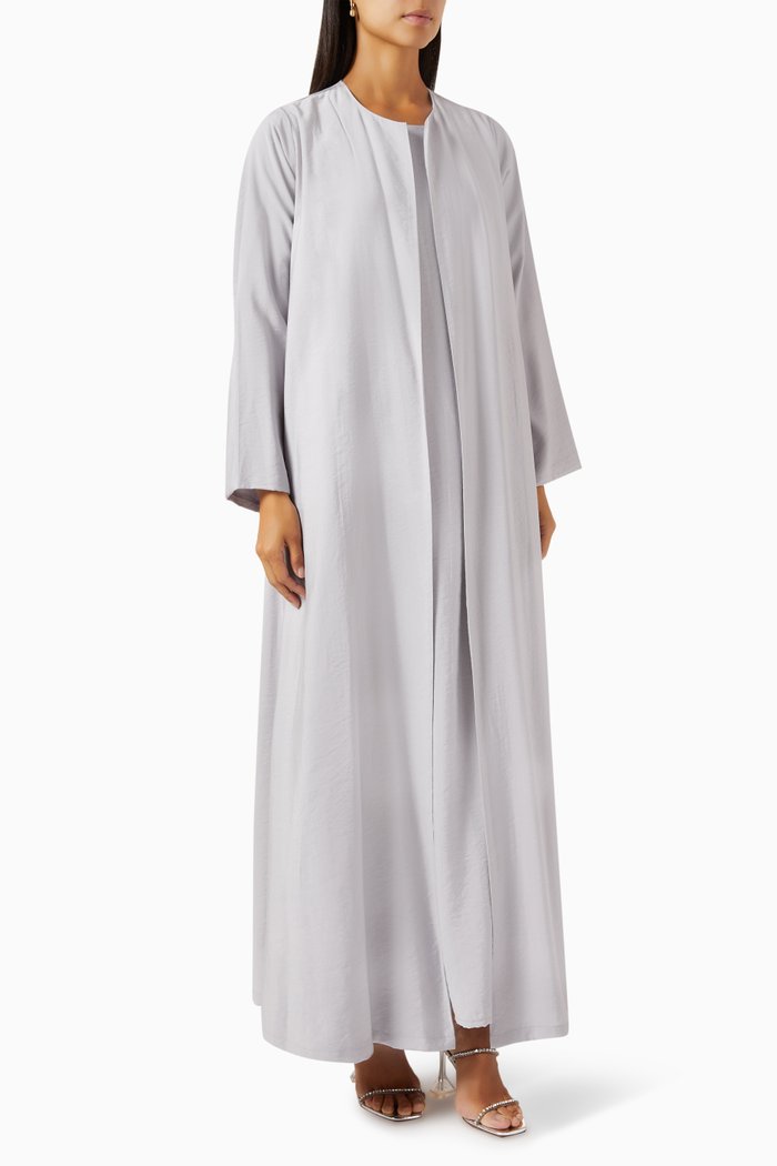 

Abaya Set in Cotton Chiffon, Grey