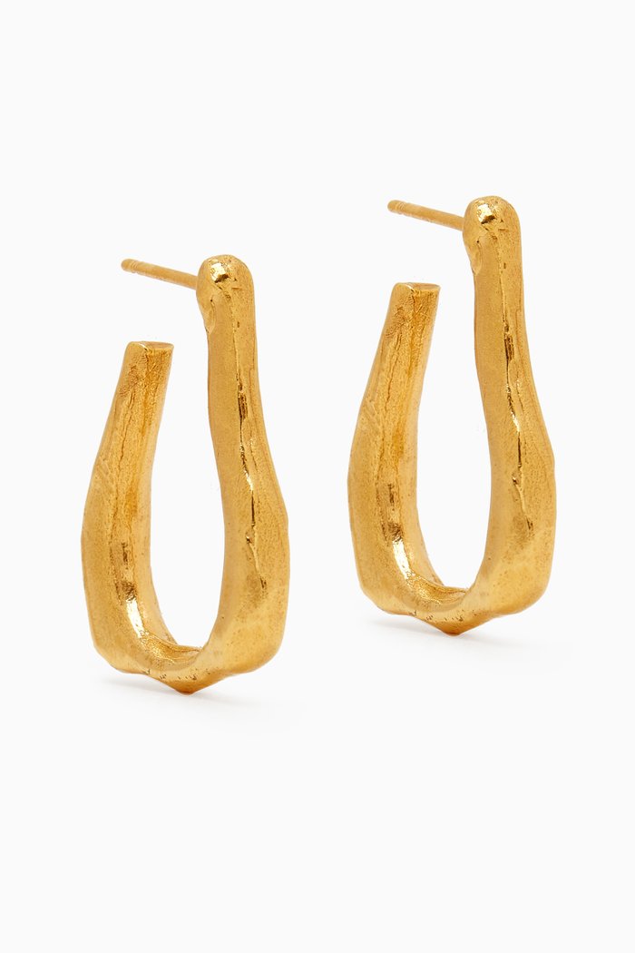 

Link of Wanderlust Hoop Earrings in 24kt Gold-plated Bronze
