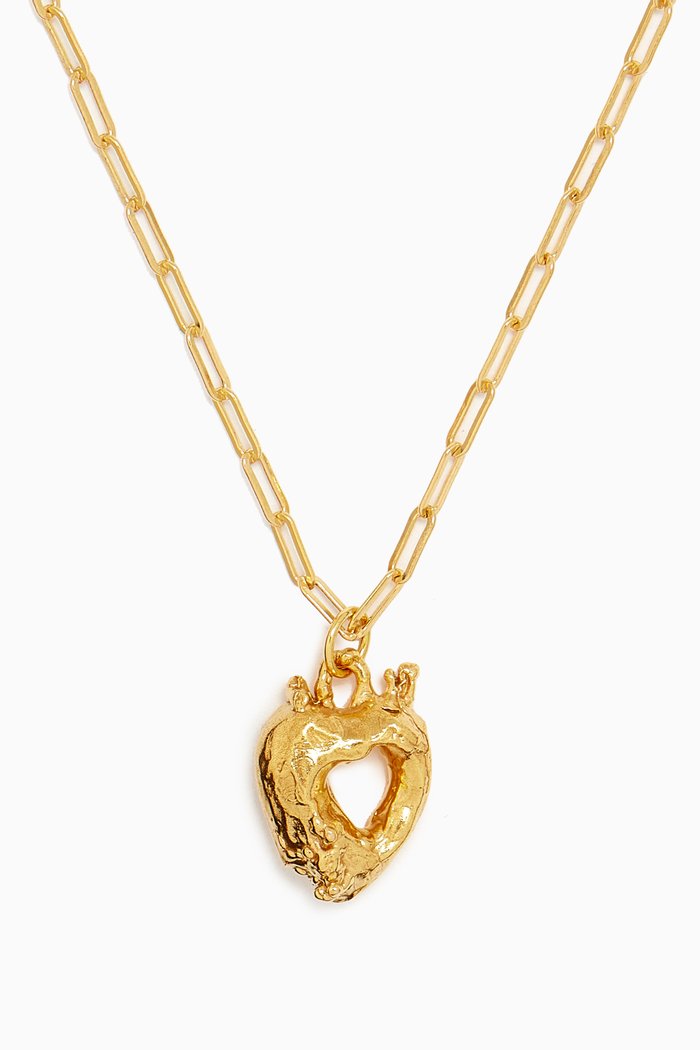 The Lovers Pact Heart Necklace in 24kt Gold-plated Bronze