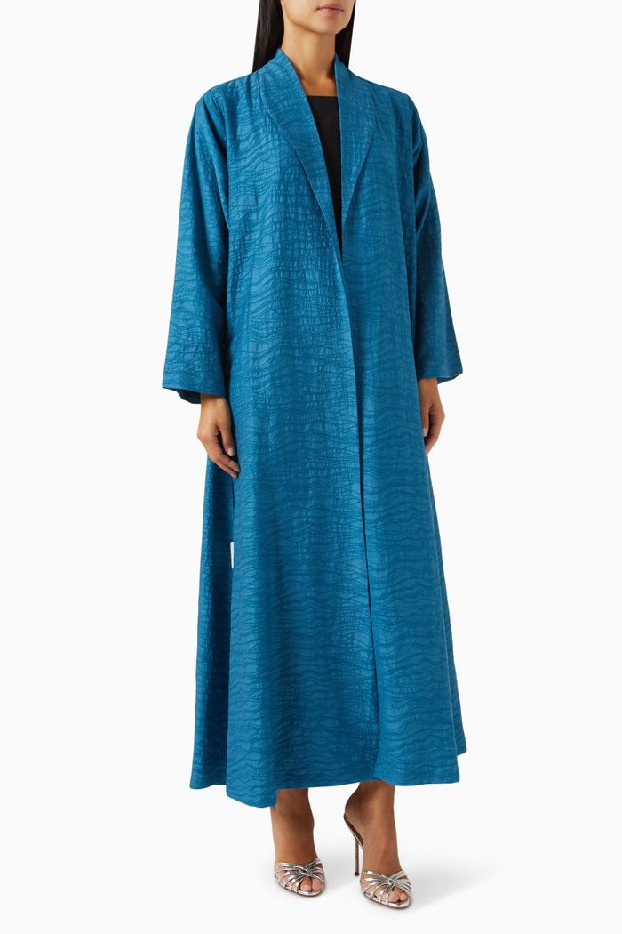 

Zainah Jacket Abaya in Sustainable Cotton, Blue