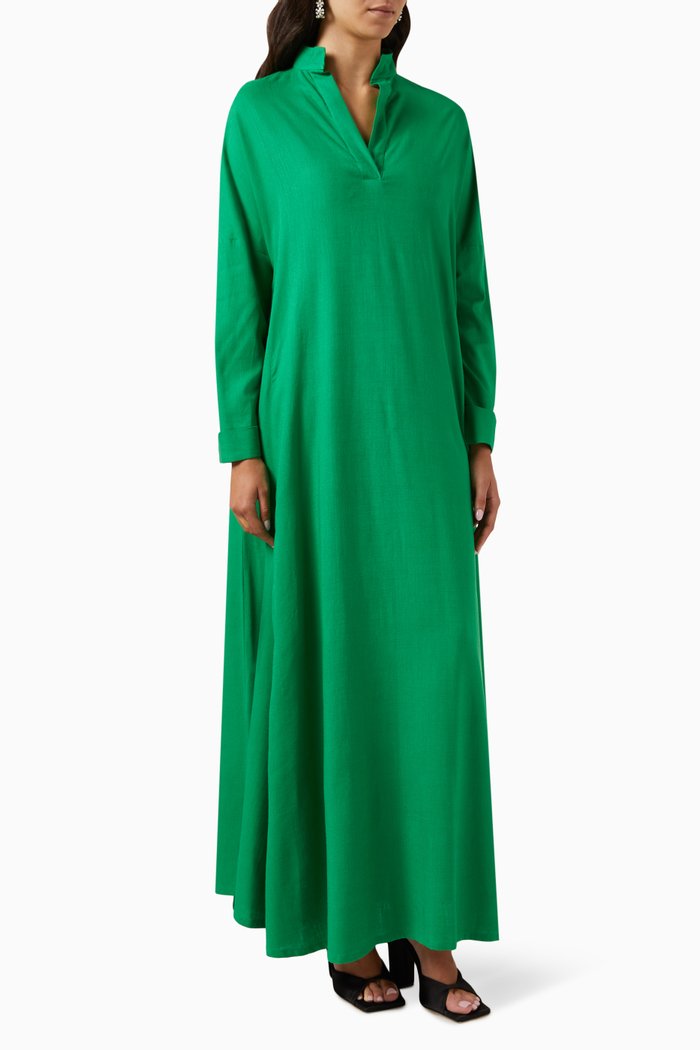

Cloche Summer Kaftan in Linen Blend, Green