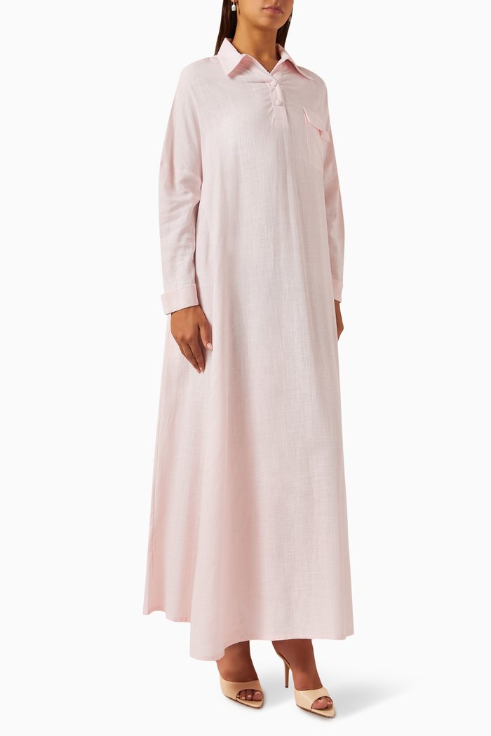 

Cloche Summer Kaftan in Linen Blend, Neutral