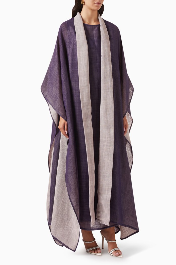 

Two Tone Abaya in Linen, Purple