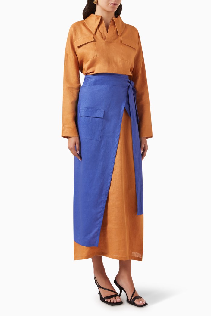 

Summer Dress in Linen, Brown
