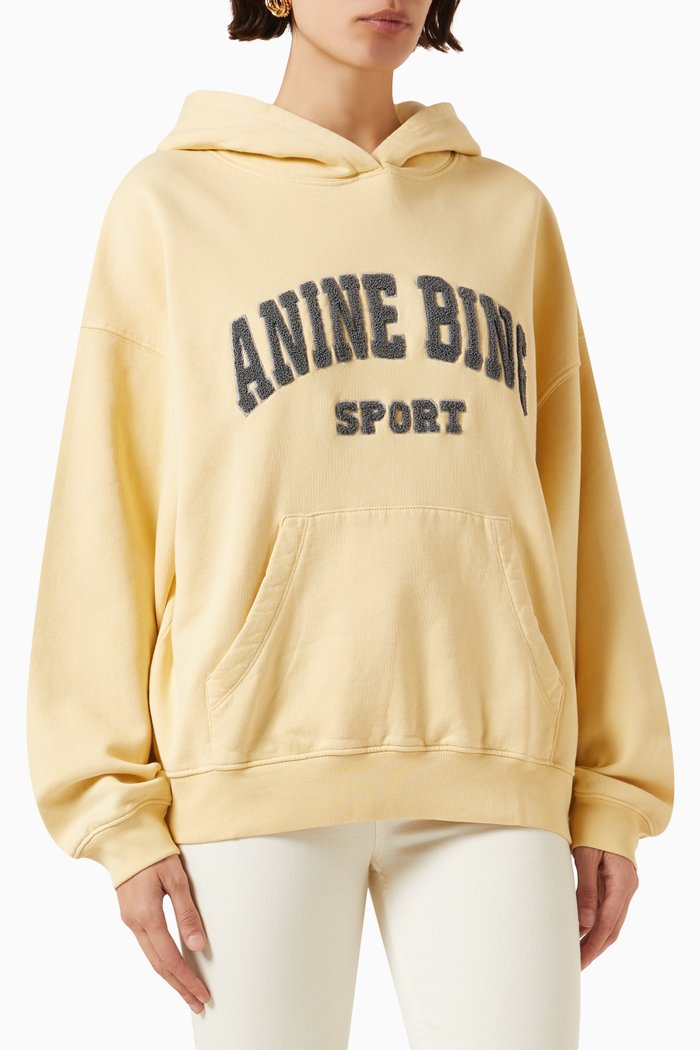 

Harvey Oversized Hoodie in Cotton-fleece, Yellow