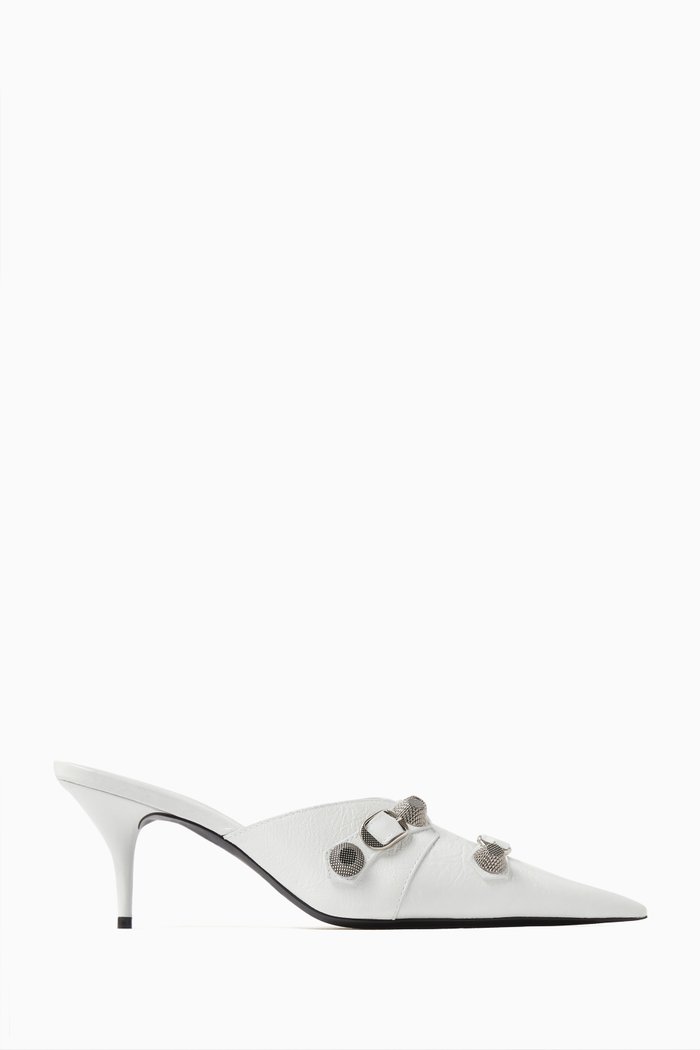 

Cagole 70 Mules in Arena Lambskin, White