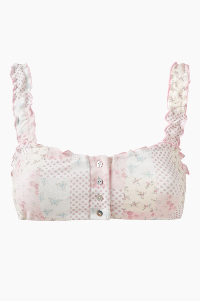 

x Sydney Sweeney Chiara Ruffle Bikini Top, Multicolour