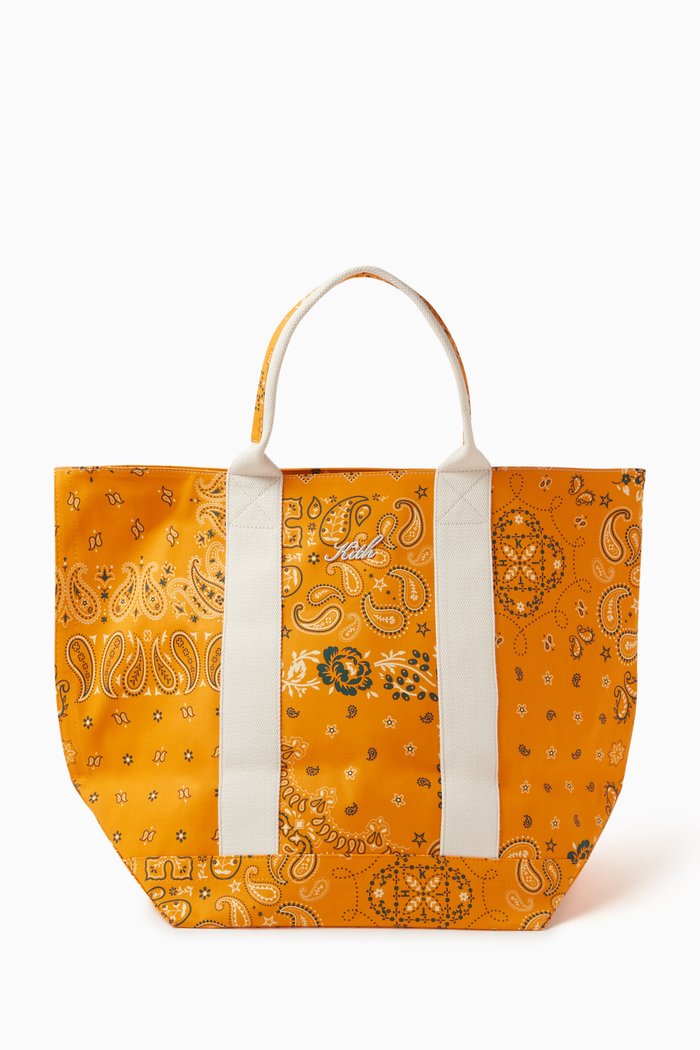 

Paisley Tote Bag in Cotton-canvas, Orange