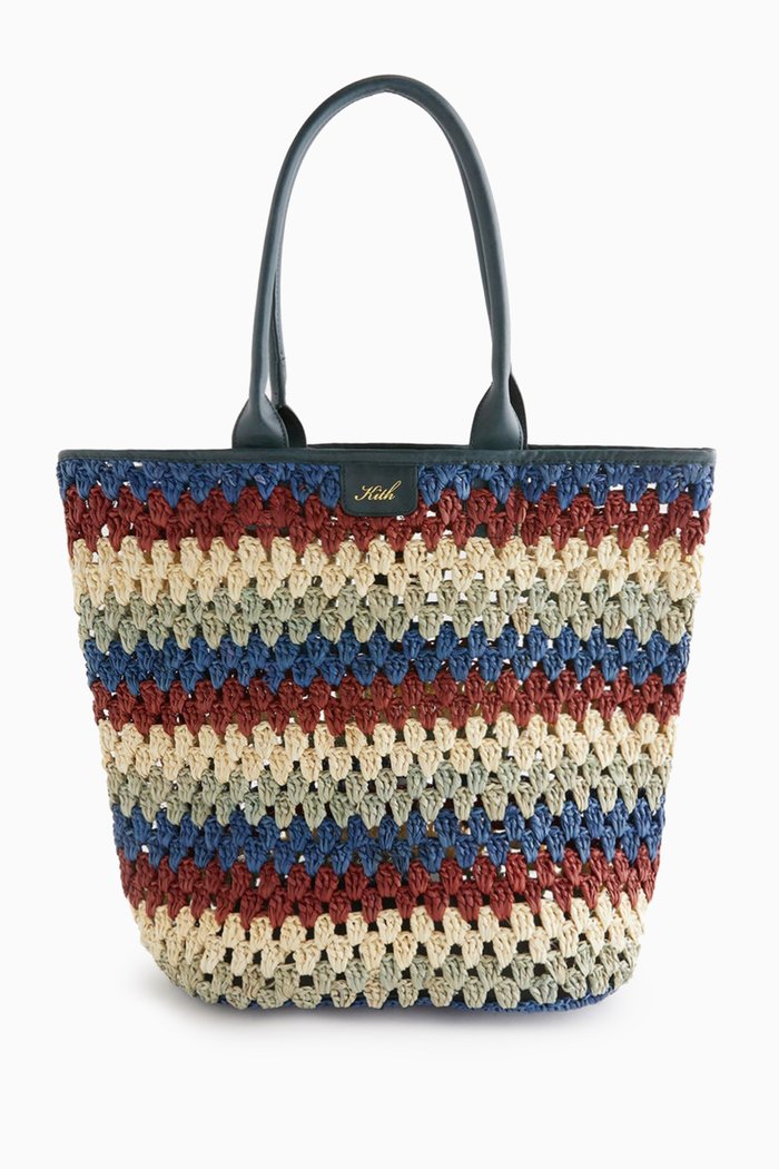 

Haven Oversized Tote Bag in Raffia Crochet, Multicolour