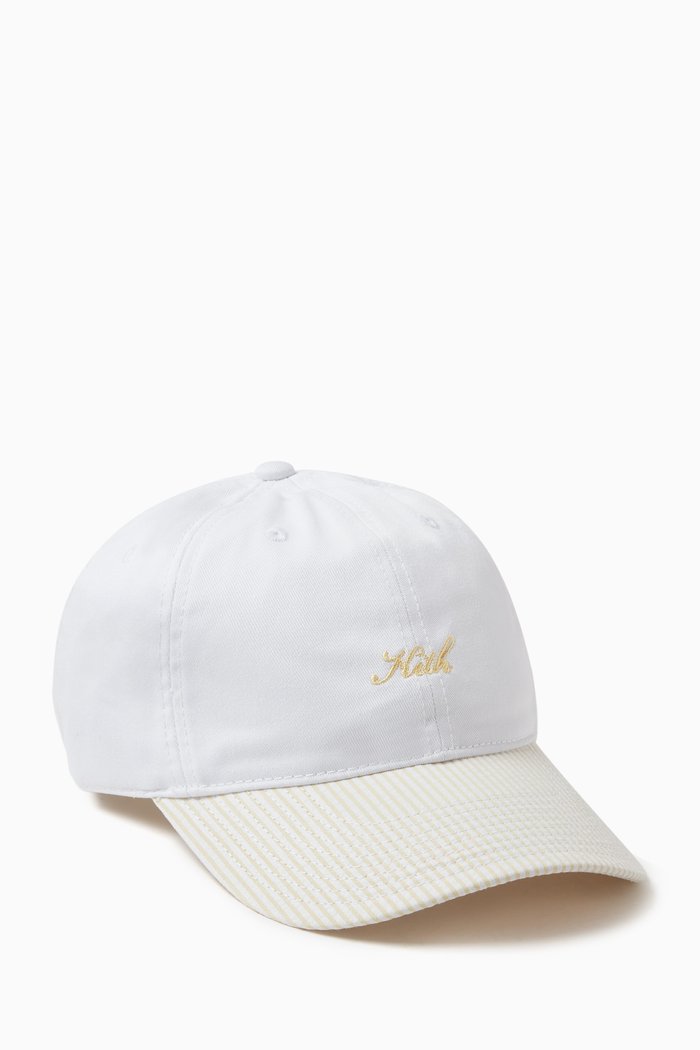 

Blocked Dad Hat in Cotton Seersucker, Neutral