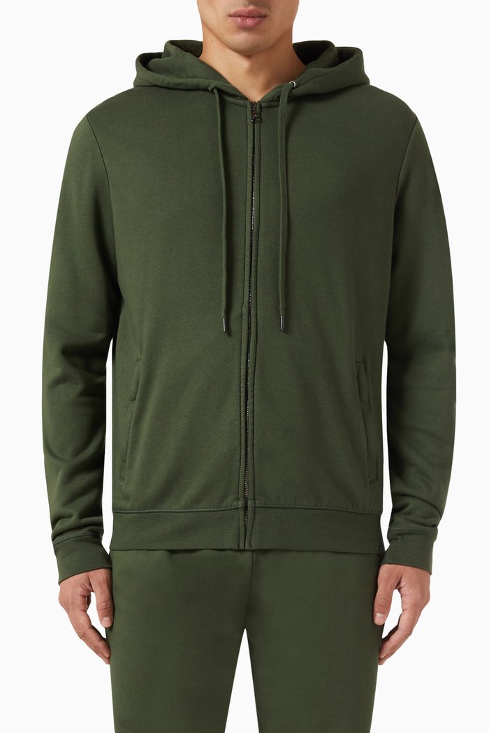 

Quinn Zip-up Hoodie in Cotton-modal Blend, Green