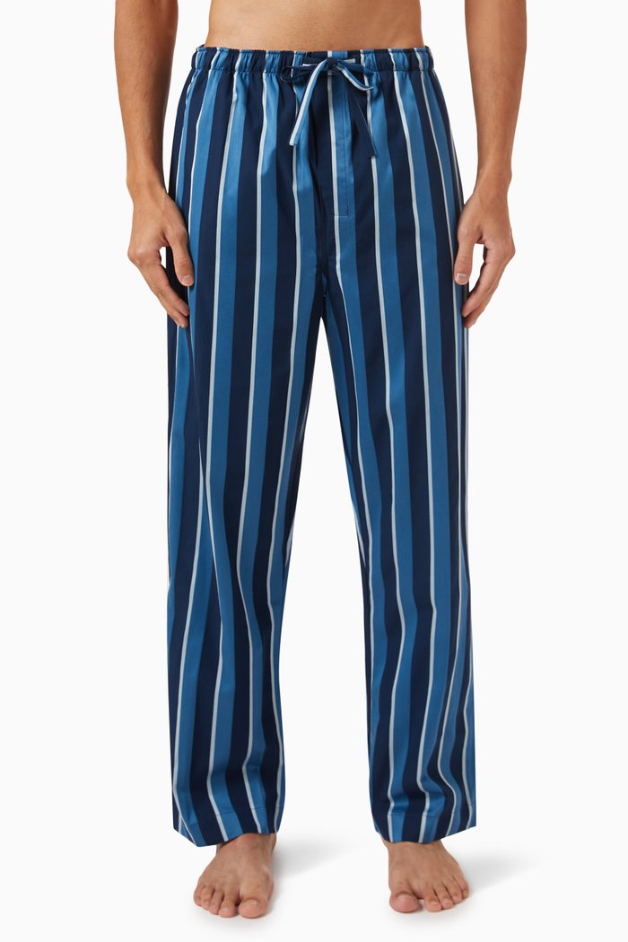 

Royal 220 Striped Lounge Pants in Cotton, Blue