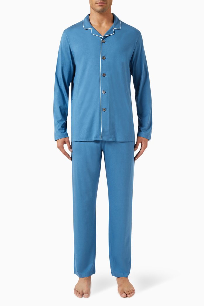 

Basel Pyjama Set in Micro Modal-jersey, Blue