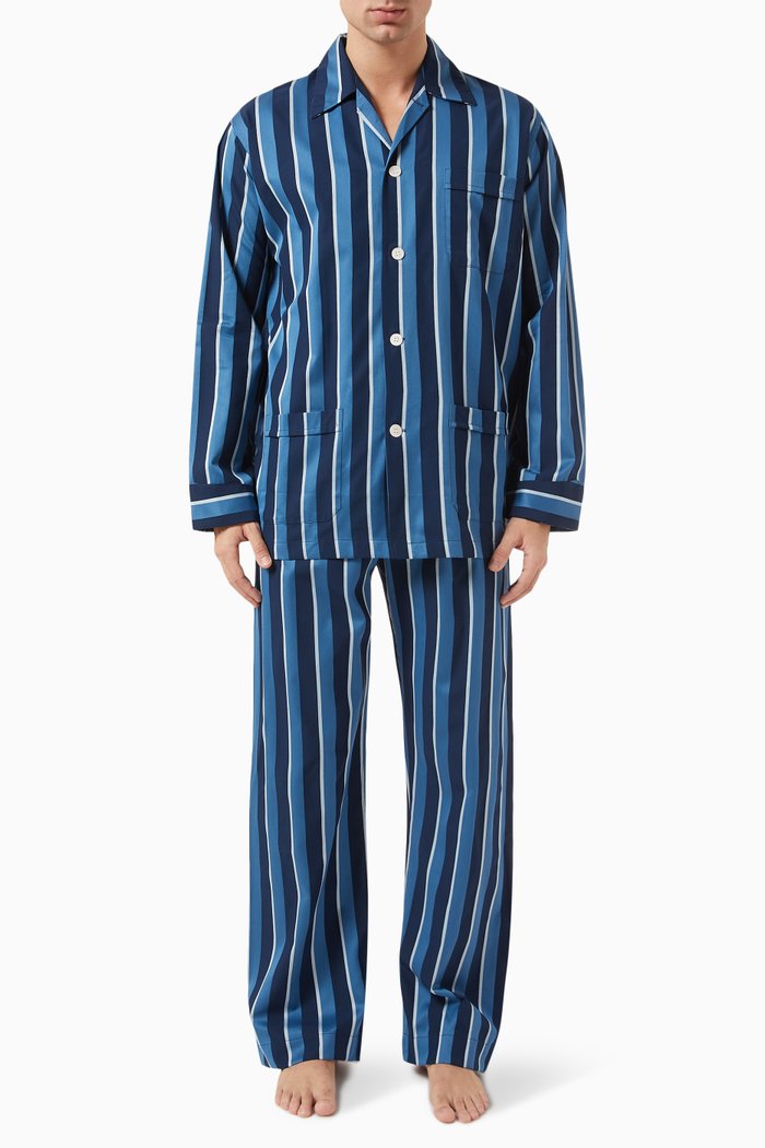 

Royal Pyjama Set in Cotton, Blue
